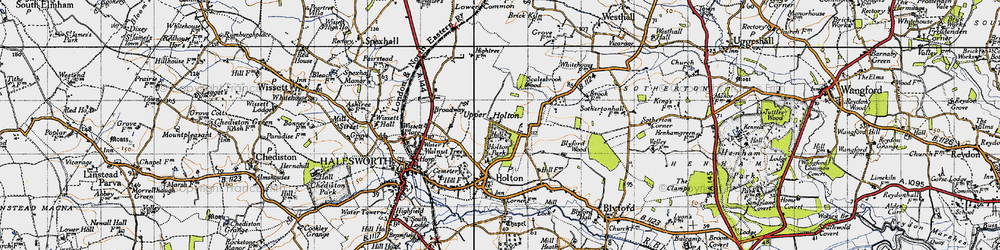 Old map of Upper Holton in 1946