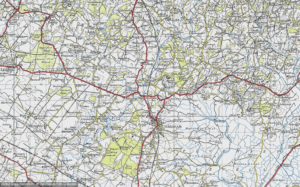 Old Map of Upper Horsebridge, 1940 in 1940