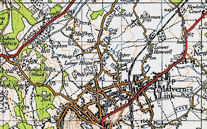 Old map of Upper Howsell in 1947