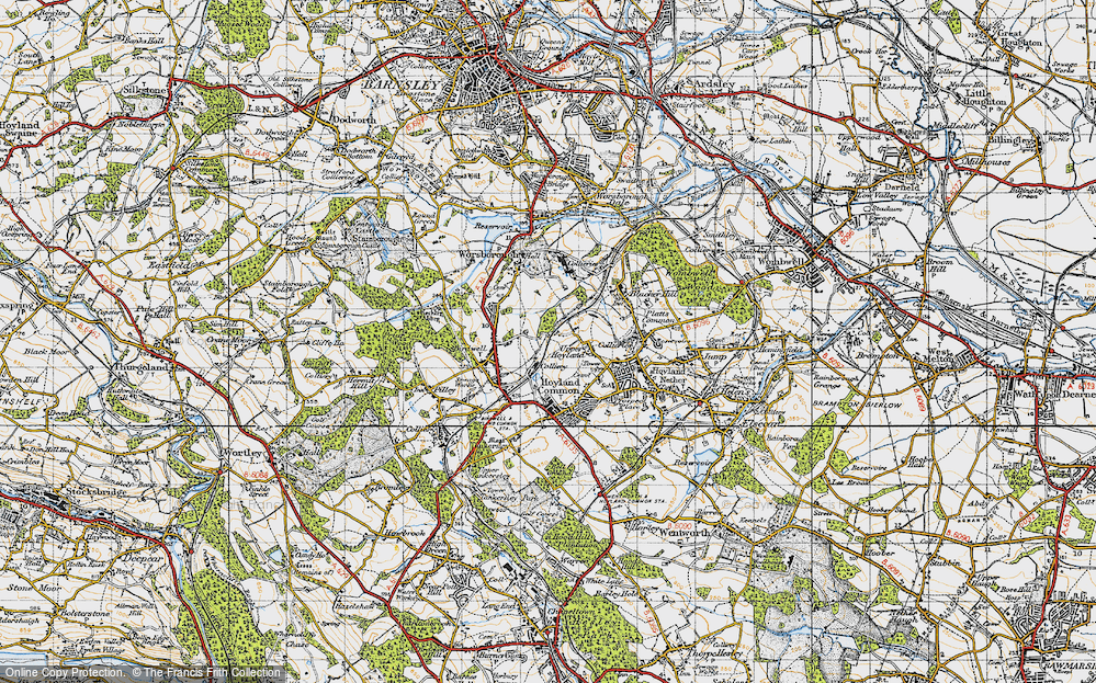 Old Map of Upper Hoyland, 1947 in 1947