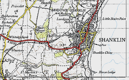 Old map of Upper Hyde in 1945