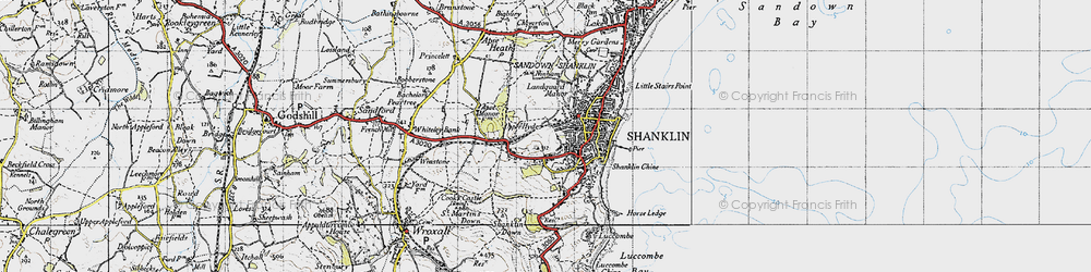 Old map of Upper Hyde in 1945