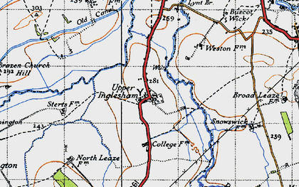 Old map of Upper Inglesham in 1947