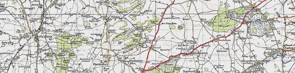 Old map of Upper Kilcott in 1946