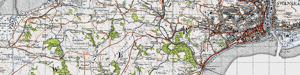 Old map of Upper Killay in 1947