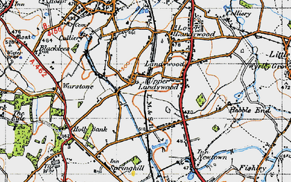 Old map of Upper Landywood in 1946