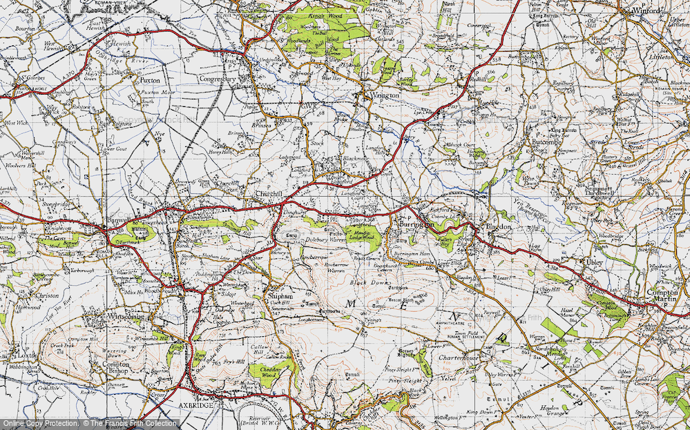 Old Map of Upper Langford, 1946 in 1946