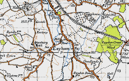 Old map of Upper Layham in 1946