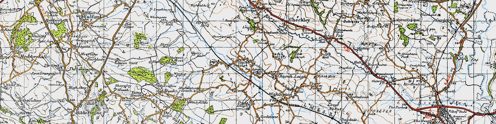 Old map of Upper Leigh in 1946