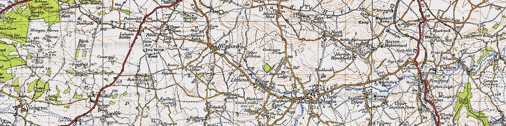Old map of Upper Littleton in 1946