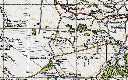 Old map of Beeley Moor in 1947