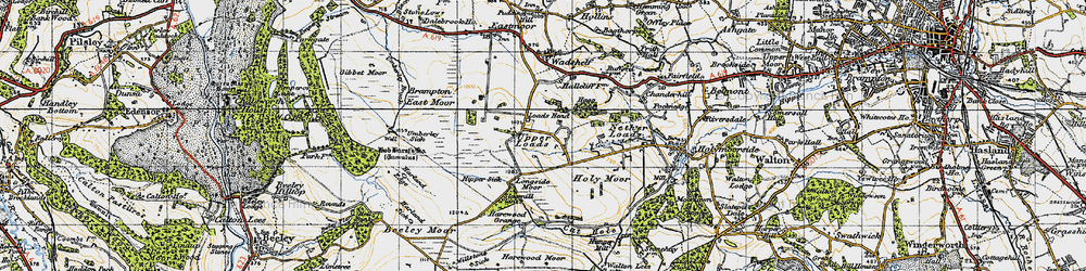 Old map of Beeley Moor in 1947