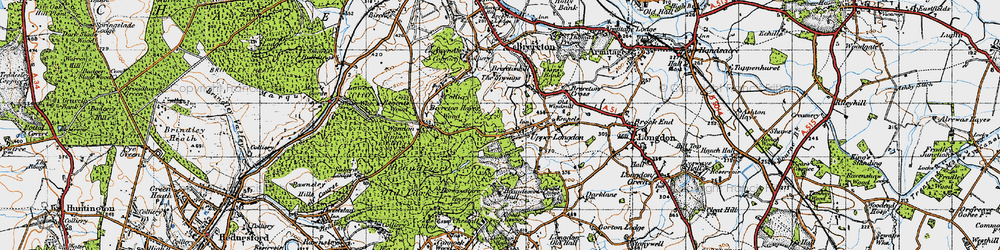 Old map of Brereton Hayes Wood in 1946