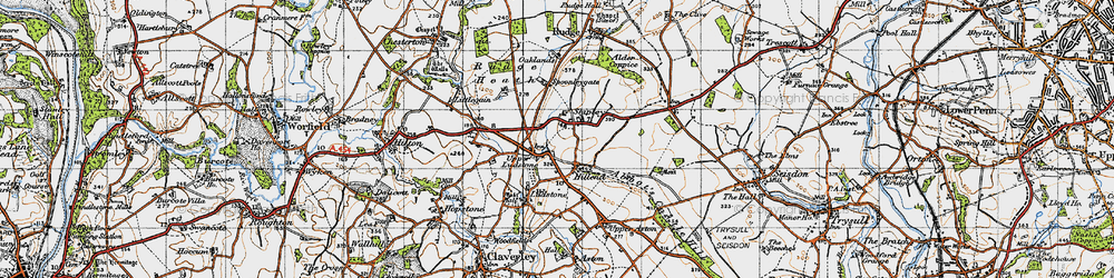 Old map of Upper Ludstone in 1946