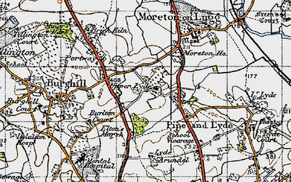 Old map of Upper Lyde in 1947