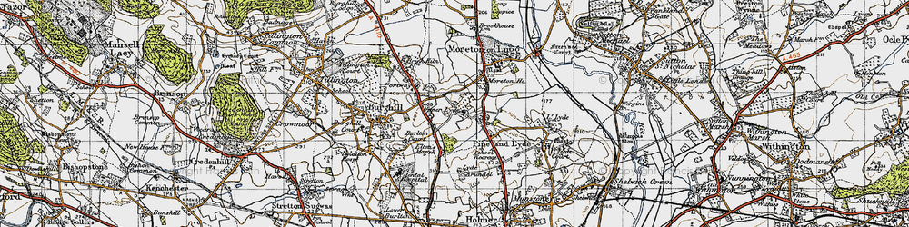 Old map of Upper Lyde in 1947