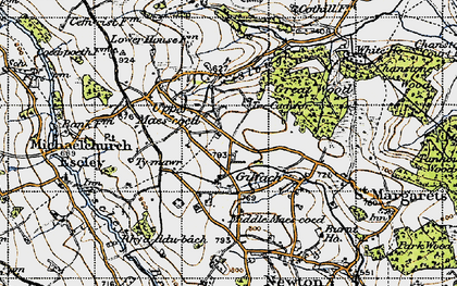 Old map of Upper Maes-coed in 1947