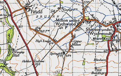 Old map of Upper Milton in 1946