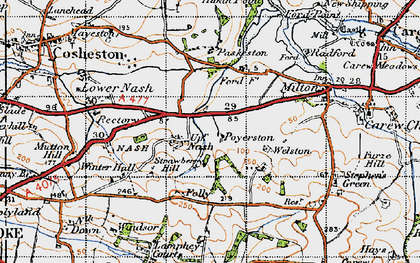 Old map of Winter Hall in 1946