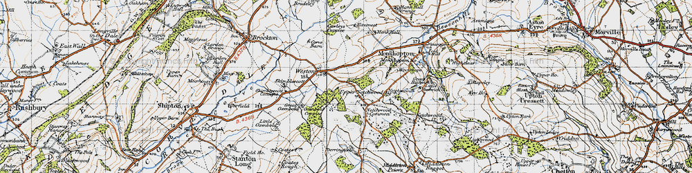 Old map of Woolshope in 1947
