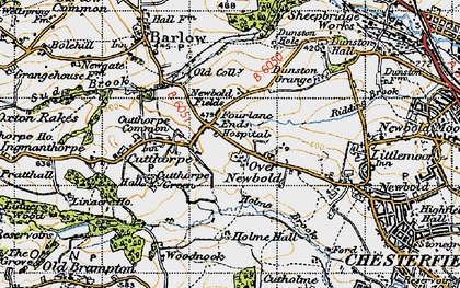 Old map of Upper Newbold in 1947