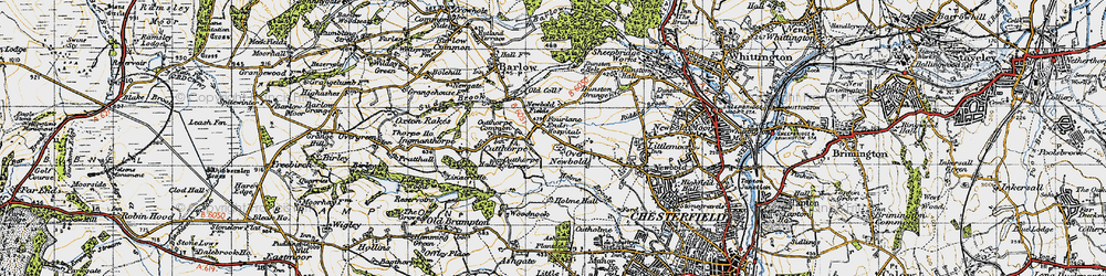 Old map of Upper Newbold in 1947