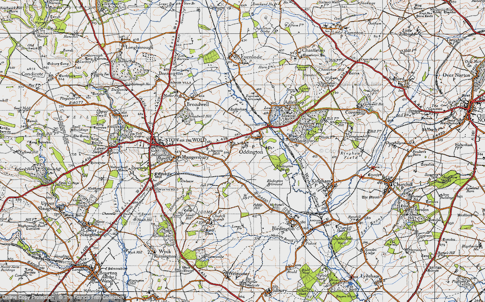 Old Map of Upper Oddington, 1946 in 1946