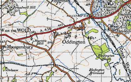 Old map of Upper Oddington in 1946