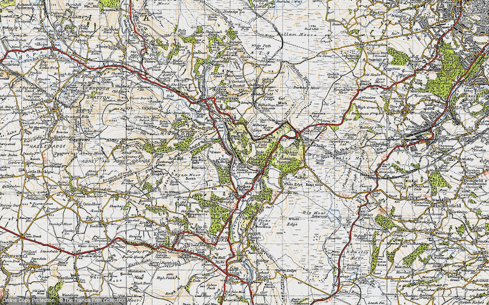 Old Map of Upper Padley, 1947 in 1947