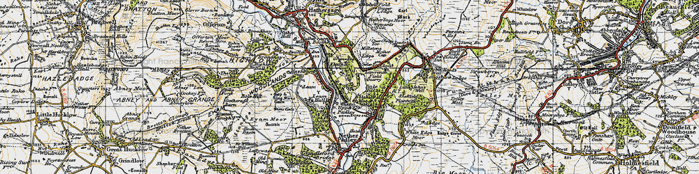 Old map of Upper Padley in 1947