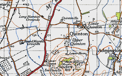 Old map of Upper Quinton in 1946