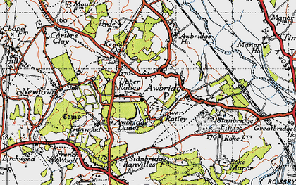 Old map of Upper Ratley in 1945