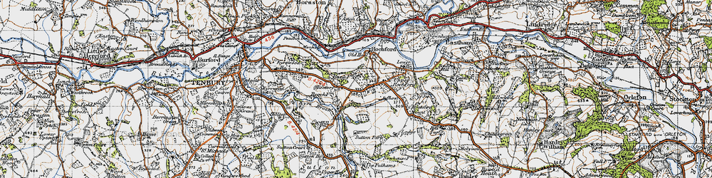 Old map of Upper Rochford in 1947