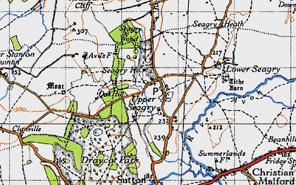 Old map of Upper Seagry in 1947