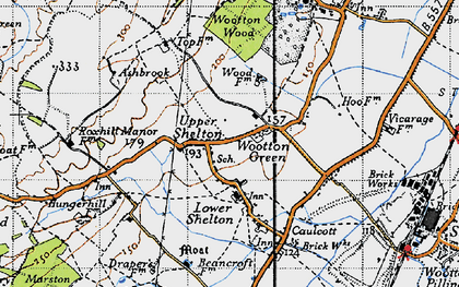 Old map of Upper Shelton in 1946