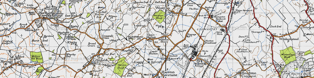 Old map of Upper Shelton in 1946