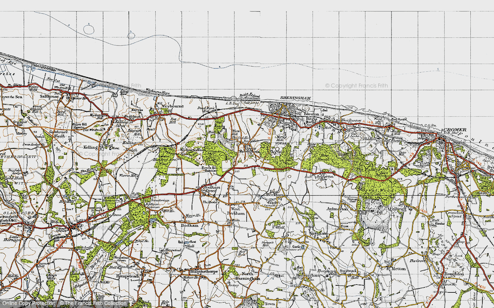 Old Map of Upper Sheringham, 1945 in 1945