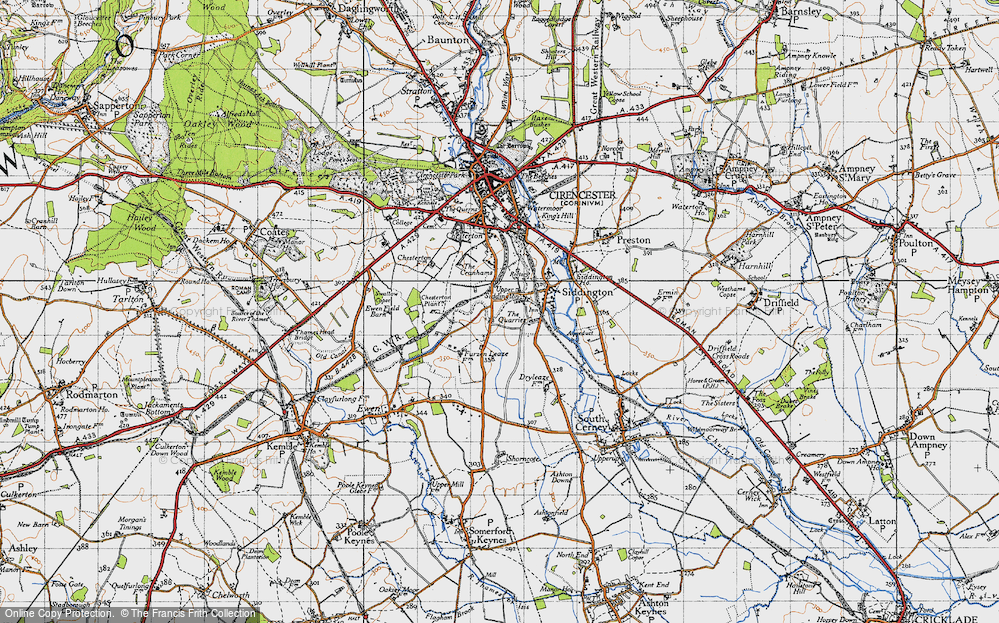 Old Map of Upper Siddington, 1947 in 1947