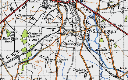 Old map of Upper Siddington in 1947