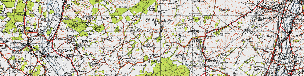 Old map of Upper Slackstead in 1945