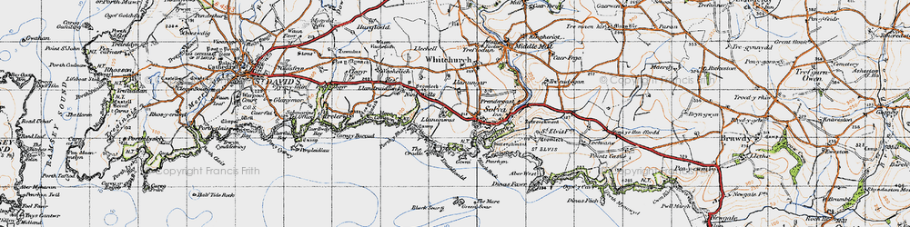 Old map of Upper Solva in 1946