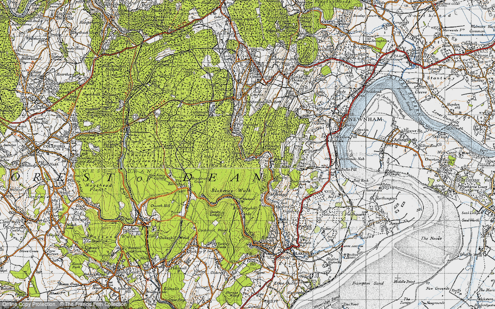 Old Map of Historic Map covering Blaize Bailey in 1946