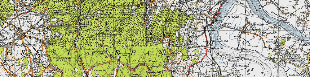 Old map of Upper Soudley in 1946