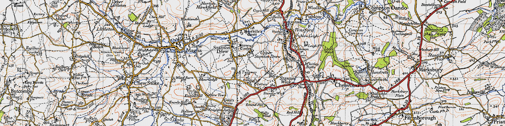 Old map of Hautville's Quoit in 1946