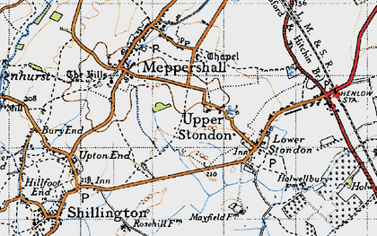 Old map of Upper Stondon in 1946