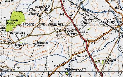 Old map of Upper Stowe in 1946