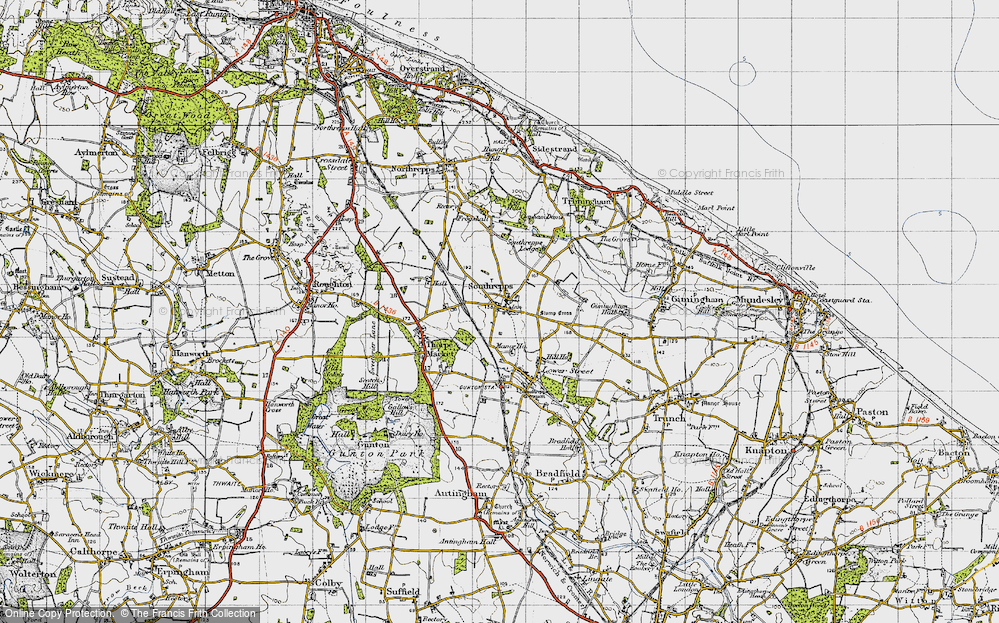 Old Map of Upper Street, 1945 in 1945