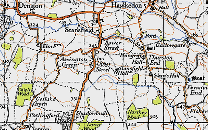 Old map of Upper Street in 1946