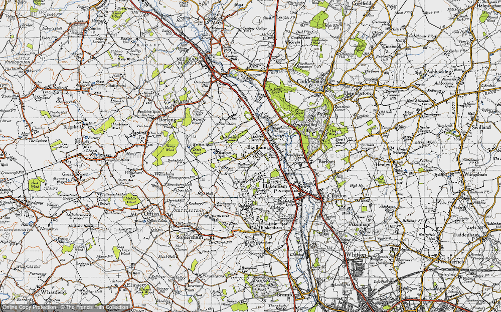 Old Map of Upper Street, 1946 in 1946