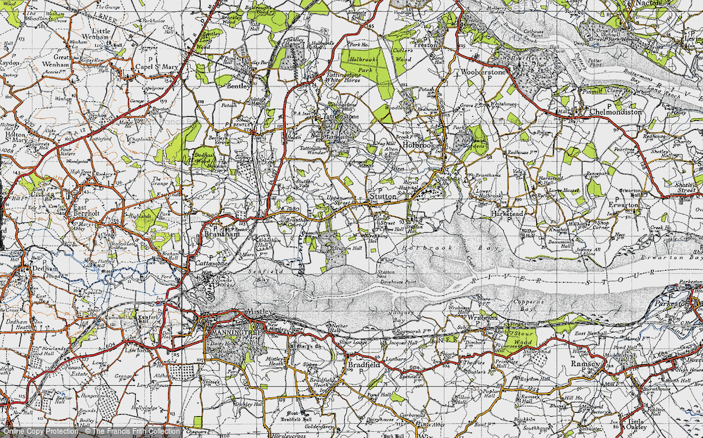 Old Map of Historic Map covering Stutton Mill in 1946